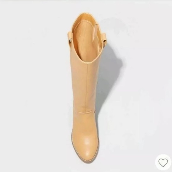 NWT Davina Knee High Tan Faux Leather Riding Boots Universal Thread - Picture 5 of 8